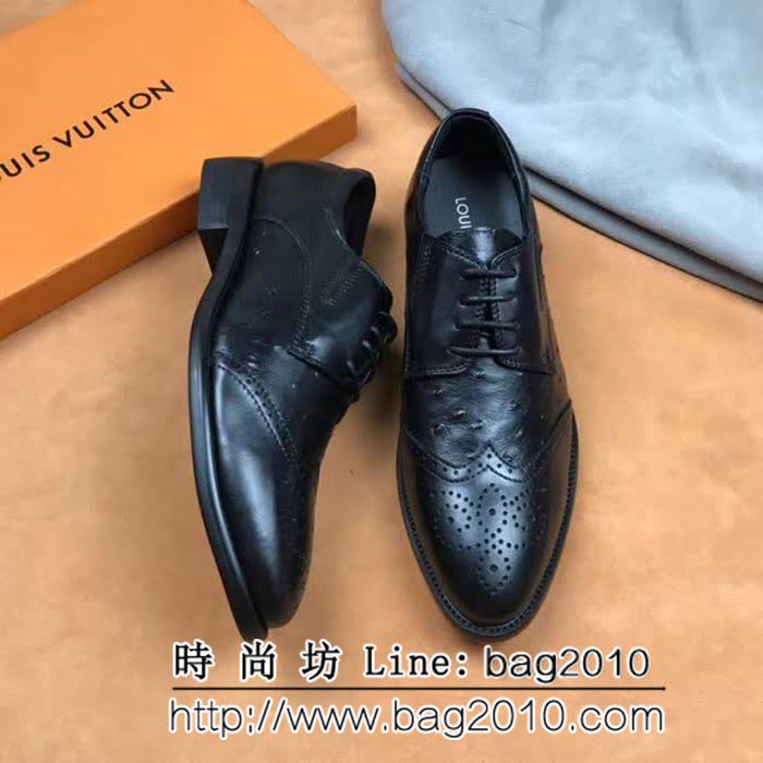 路易威登LV 新款來襲 擦色牛皮正裝男士皮鞋 8FX2251
